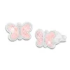 Ohrstecker|Silber Ohrstecker|Elfen Schmuck Schmetterlings Ohrstecker mit Glitzer und rosa Lack 925 Silber