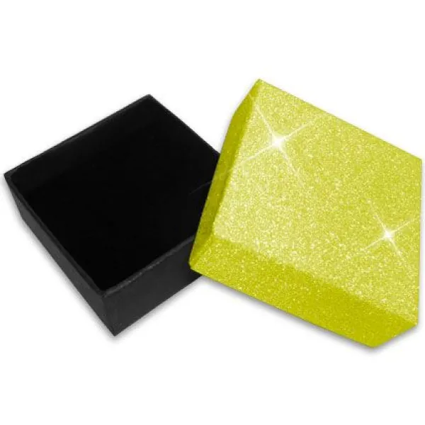 Anhänger Etuis|Ohrring Etuis|Elfen Schmuck Schmuckbox Glitzer gold 55 x 55 x 25 mm