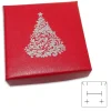 Anhänger Etuis|Ohrring Etuis|Elfen Schmuck Schmucketui Weihnachten rot mit Weihnachtsbaum silber 50 x 50 x 25 mm