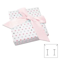 Ohrring Etuis|Ketten Etuis|Elfen Schmuck Schmuckschachtel Punkte und Schleife weiß rosa 45 x 45 x 22 mm