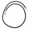 Damenketten|Elfen Schmuck Schwarzes Lederband 3 mm 45 cm mit 925 Silber Verschluss