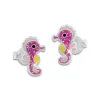 Ohrstecker|Silber Ohrstecker|Elfen Schmuck Seepferdchen Ohrstecker lackiert mit Glitzer 925 Silber