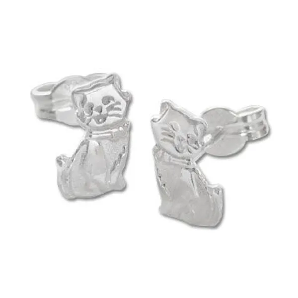 Ohrstecker|Ohrstecker|Elfen Schmuck Silberohrringe Katze 925 Silber