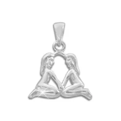 Anhänger Für Kinder|Anhänger Für Damen|Elfen Schmuck Sternzeichen Anhänger Zwillinge 925 Silber