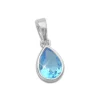 Anhänger Für Damen|Silber Anhänger|Elfen Schmuck Strass Anhänger Tropfen aquamarin blau 925 Silber