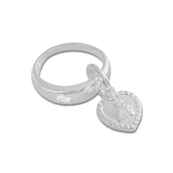 Anhänger Für Kinder|Silber Anhänger|Elfen Schmuck Taufring Anhänger Engel Herz mit Zirkonia 925 Silber