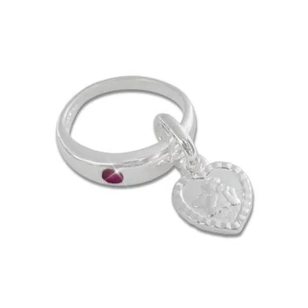 Anhänger Für Kinder|Silber Anhänger|Elfen Schmuck Taufring Anhänger Engel mit Rubin 925 Silber