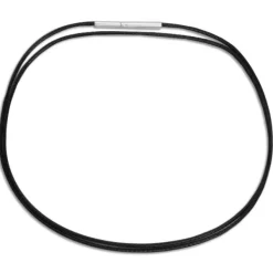 Damenketten|Elfen Schmuck Textilband schwarz 45 cm mit Edelstahl Bajonett-Verschluss
