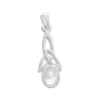 Anhänger Für Damen|Edelstein Anhänger In Silber|Elfen Schmuck Triquetra Anhänger mit Mondstein 925 Silber