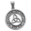 Anhänger Für Herren|Silber Anhänger|Elfen Schmuck Triquetra Knoten Anhänger im keltischen Kreis 925 Silber
