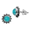 Ohrstecker|Edelstein Ohrringe|Elfen Schmuck Türkis Ohrstecker Sonne filigran 8 mm 925 Silber