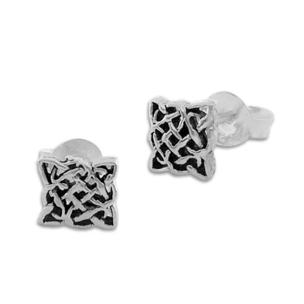 Ohrstecker|Ohrstecker|Elfen Schmuck Viereckige Celtic Ohrstecker 925 Silber