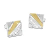 Ohrstecker|Silber Ohrstecker|Elfen Schmuck Viereckige Ohrstecker bicolor mit Zirkonia 925 Silber