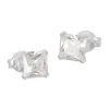 Ohrstecker|Ohrstecker|Elfen Schmuck Viereckige Strass Ohrstecker weiß 5 x 5 mm 925 Silber